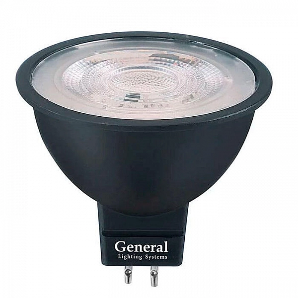 Лампа светодиодная General GLDEN-MR16-7-230-GU5.3-4500 662122 черная