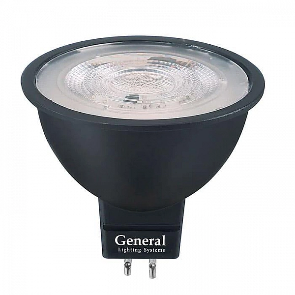 Лампа светодиодная General GLDEN-MR16-7-230-GU5.3-3000 662123 черная