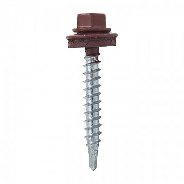 Саморез кровельный 5.5*19 мм ЕКТ B009338 RAL 3011 красно-коричневый 50 шт