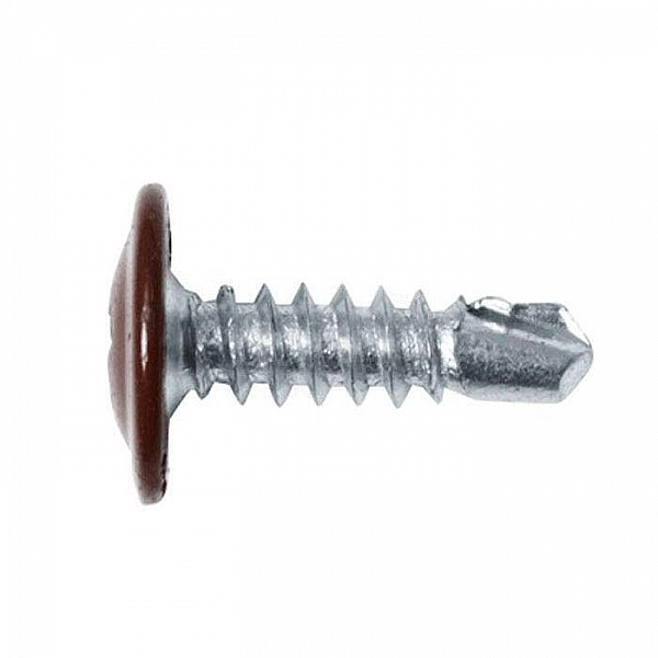 Саморез 4.2*16 мм Starfix SMZ1-28892-50 с прессшайбой цинк со сверлом RAL 8017 50 шт