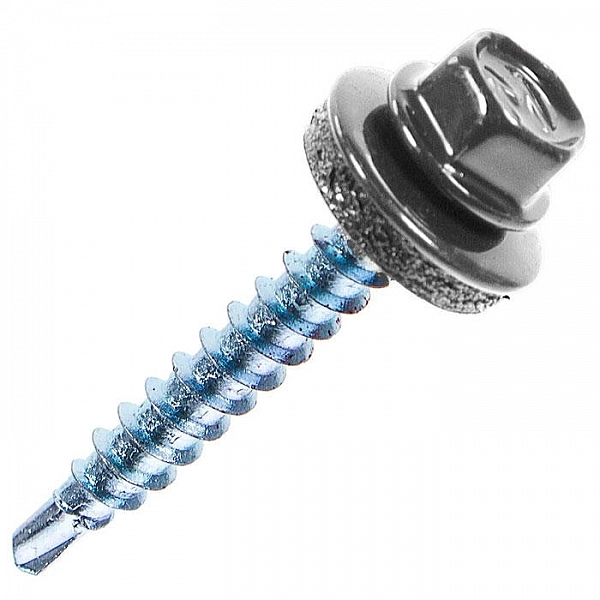 Саморез кровельный 4.8*35 мм ЕКТ с резиновой прокладкой сверло PT1 RAL 9005 200 шт