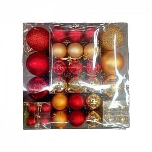 Набор елочных шаров Ausini HE20248-57GD 98 шт. Изображение - 1