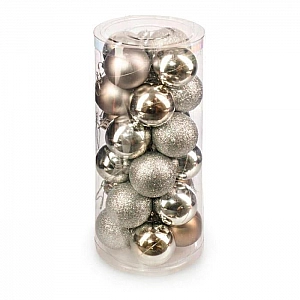Набор елочных шаров Ausini HE20248-58-1 серебро 4 см 24 шт