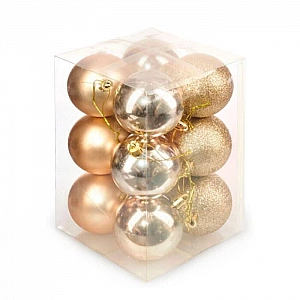 Набор елочных шаров Ausini HE20248-63-4 золото 6 см 12 шт