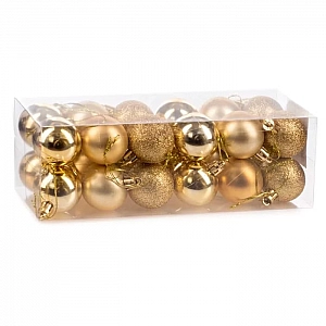 Набор елочных шаров Ausini JQ-2304/G золото 4 см 24 шт
