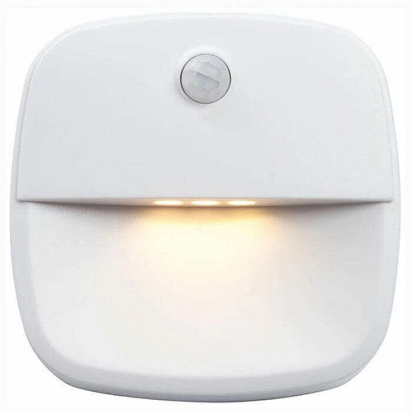 Светильник светодиодный Feron FN1220 41881 3LED 0.5W IP20 75*75*27 мм квадрат с датчиком движения 3 м белый
