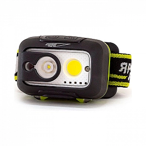 Фонарь налобный Яркий луч LH-450A MA-HALO 5W LED+3W COB max450лм  вкл.взмахом Li-Ion 1800mA