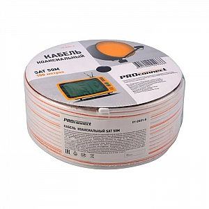 Кабель коаксиальный PROconnect 01-2401-6 SAT 50 M 75 Ом Cu/Al/Cu 64% белый. Изображение - 1