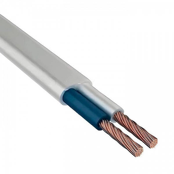 Кусок Провод Автопровод ШВВП 2*0.5 белый/черный 1.27 м