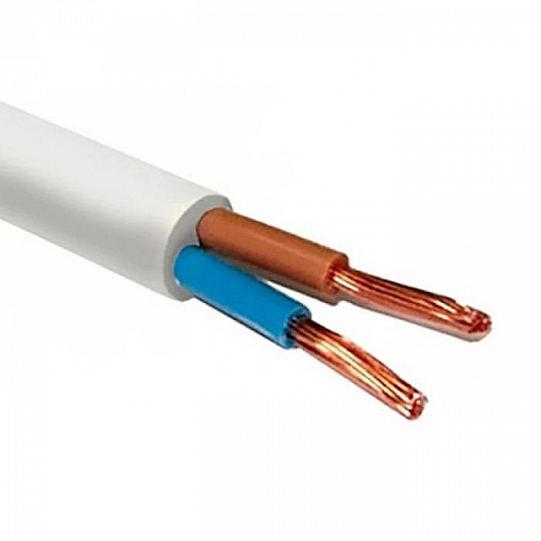 Кусок Провод Автопровод ПВС-Т 2*1 белый 1.77 м