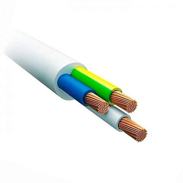 Кусок Провод Автопровод ПВС-Т 3*2.5 белый/черный 2.51 м