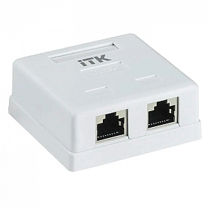 Розетка ITK CS2-1C5EF-22 FTP 2*RJ45 Cat 5E настенная информационная