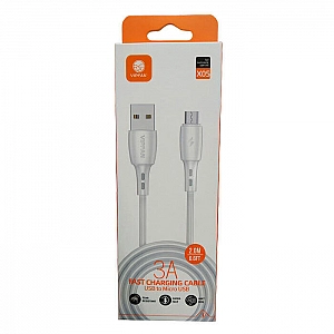 USB-кабель Vipfan X05 USB-Micro Cable 3A для зарядки мобильных телефонов 2 м белый