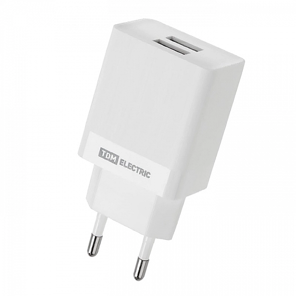Сетевое зарядное устройство TDM SQ1810-0005 2*USB порта белый