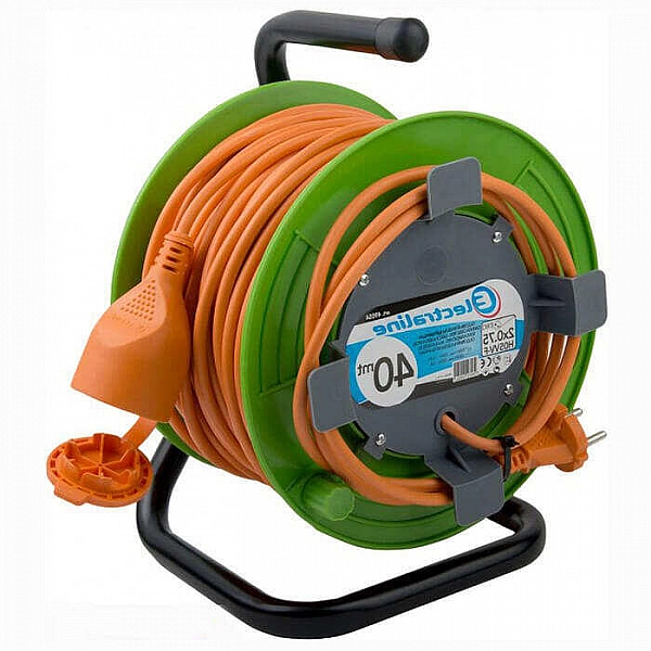 Удлинитель на катушке Electraline 49051 1 гнездо с заземлением с защитой от детей и перегрузки 20 м