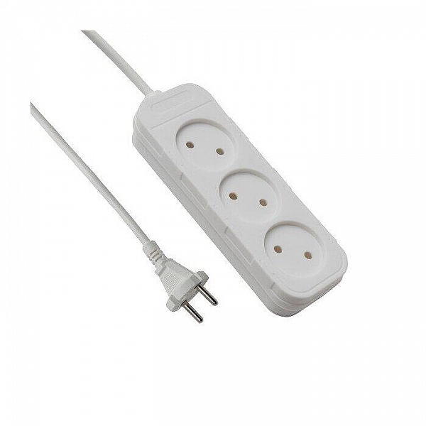 Удлинитель Electraline 62003 3 гнезда без заземления 3 м белый