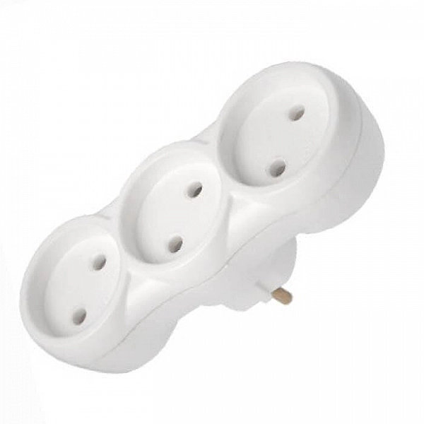 Разветвитель Bylectrica РВ16-376 3 гнезда без заземления белый