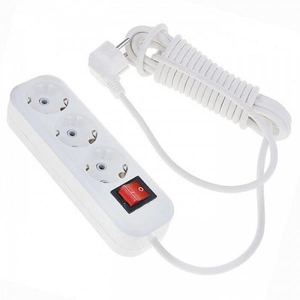 Удлинитель Luxar 3SE-SW-16A-03 3 гнезда с заземлением и выключателем 3 м
