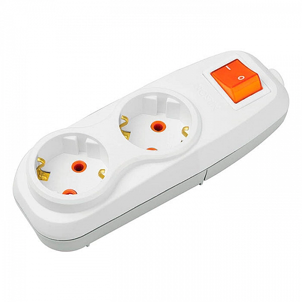 Колодка Nilson Quattro 42131100 2 гнезда с заземлением и кнопкой