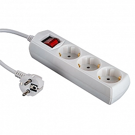 Удлинитель Truenergy Office 15103 3 гнезда с заземлением 10А бытовой с выключателем 5 м