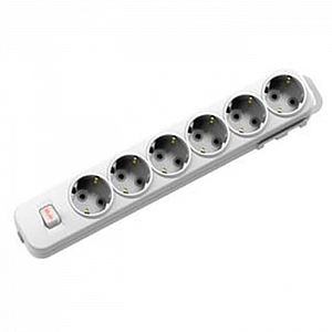 Колодка EL-BI Myra 527-010200-602 6 гнезд c заземлением с выкл. белая