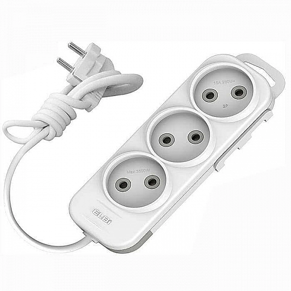 Удлинитель EL-BI Myra 527-110202-360 3 гнезда без заземления 2 м белый