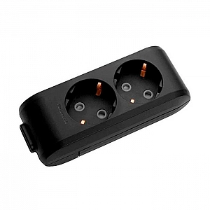 Колодка Panasonic WLTB04202BL-RU 2 розетки с заземлением черная
