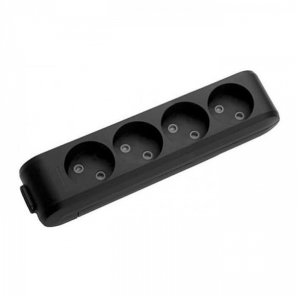 Колодка Panasonic WLTB02402BL-BY 4 розетки без заземления черная