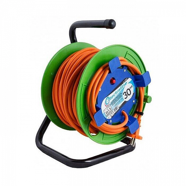 Удлинитель на катушке Electraline 49063 1 гнездо с заземлением 30 м