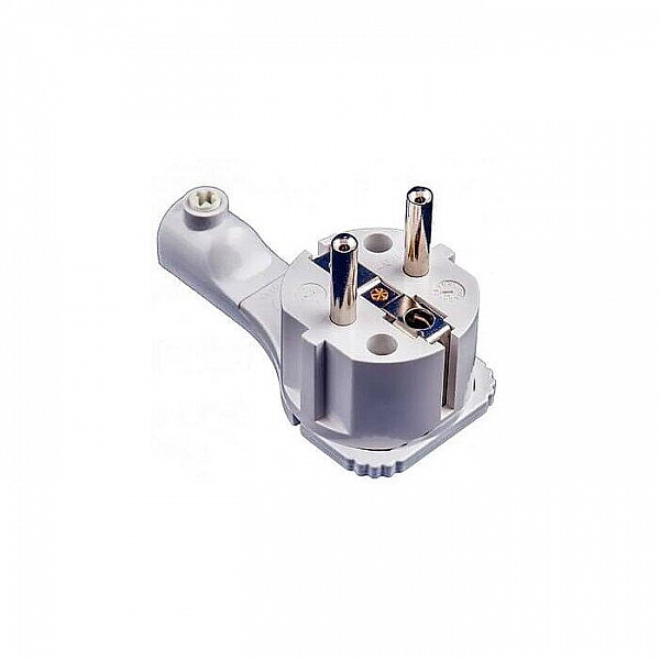 Вилка Electraline 55043 боковой ввод 16A белая