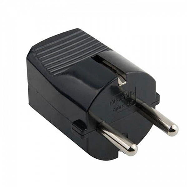 Вилка Electraline 55022 прямой ввод черная 16А 250В