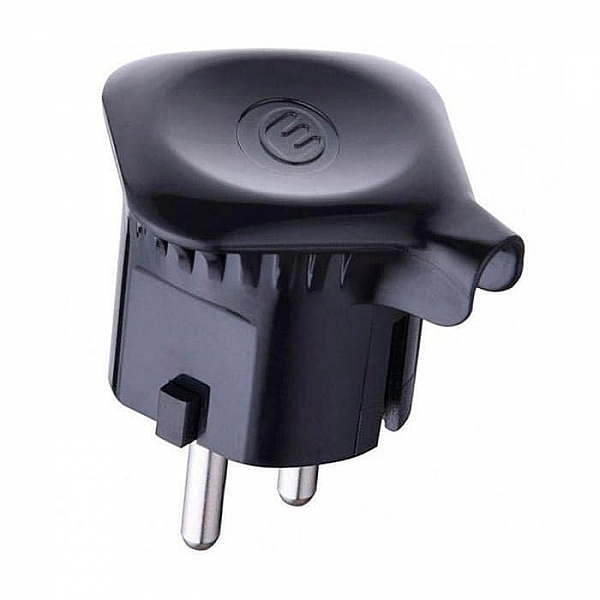 Вилка Electraline 55024 боковой ввод черная 16A 250В