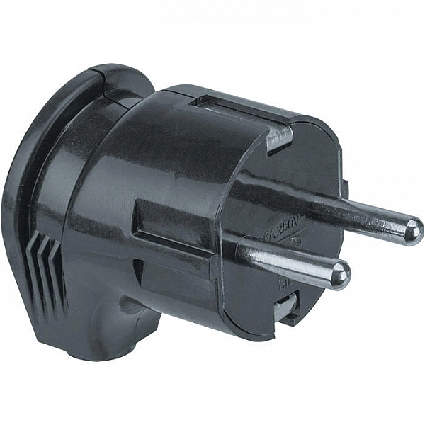 Вилка Navigator 61 363 NCA-PL04-16A-E-BL угловая с заземлением черная