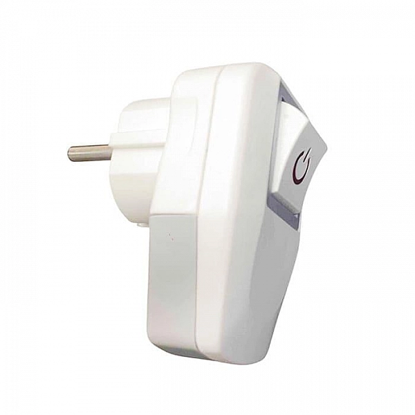 Вилка FAR F04 Невидимка белая с заземлением белая с кнопкой