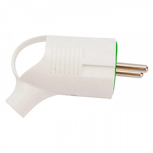 Вилка Ovivo 701-000000-003 с заземлением угловая с кольцом белая