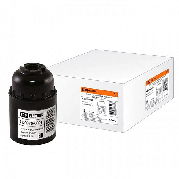 Патрон TDM Electric 50/200 карболитовый подвесной черный