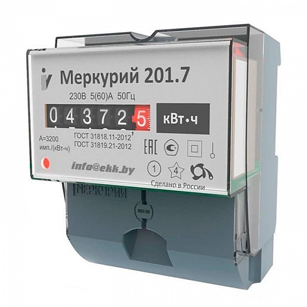 Счетчик электроэнергии Инкотекс Меркурий 201.7 однофазный