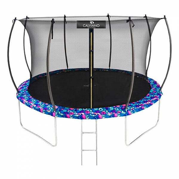 Батут Calviano 12ft Inside master smile 374 см пружинный с защитной сеткой