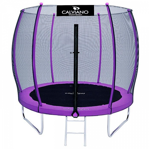 Батут Calviano 8ft Outside master purple 252 см пружинный с защитной сеткой