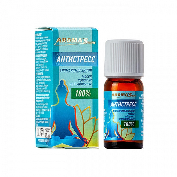 Аромакомпозиция масел эфирных натуральных Aroma Saules Антистресс 10 мл