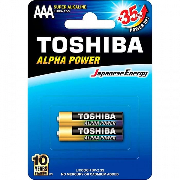 Батарейка Toshiba Super Alkaline LR03GCH BP-2 алкалиновая 2 шт