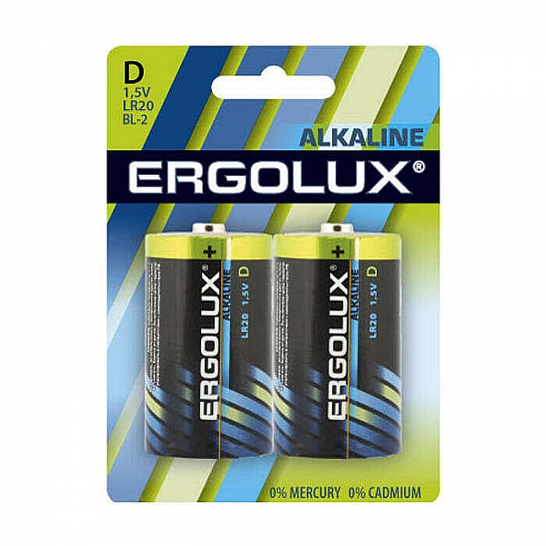 Батарейка Ergolux Alkaline LR20 BL-2 11752 1.5В 2 шт