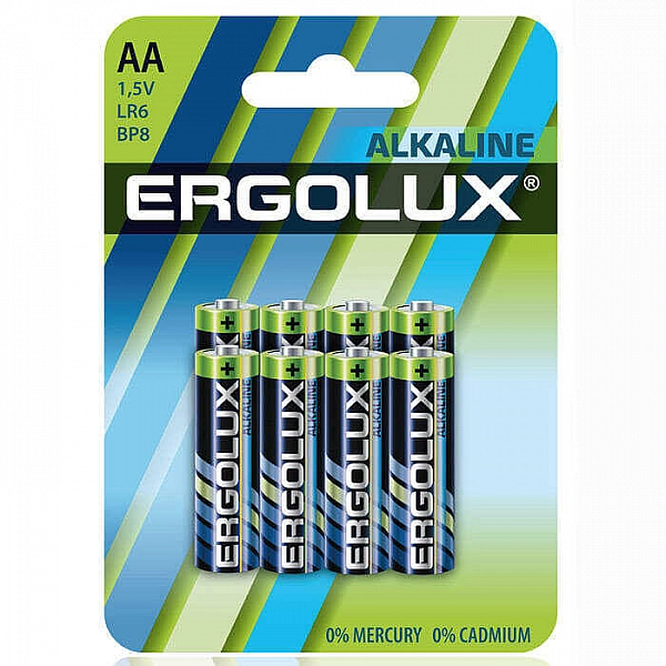 Батарейка Ergolux Alkaline 14815 1.5В BL8 LR6 LR6 BP8 8 шт
