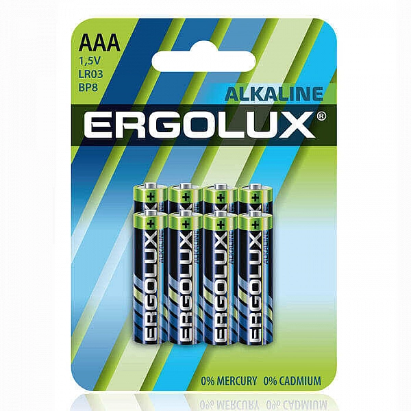 Батарейка Ergolux Alkaline 14814 1.5В BL8 LR03 LR03 BP8 8 шт