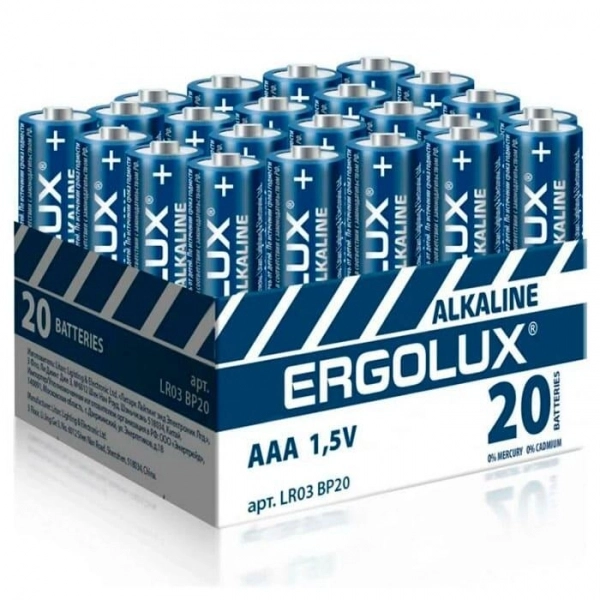 Батарейка Ergolux Alkaline 14674 1.5В LR03 BP20 20 шт