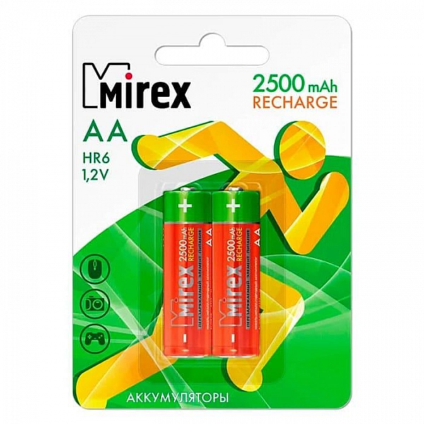 Аккумулятор Mirex Ni-MH HR6 AA 2500mAh 1.2V 2BP 2 шт