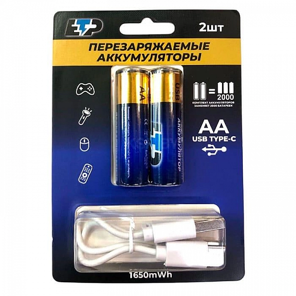 Аккумулятор ETP 104006 АА кабель 2 шт