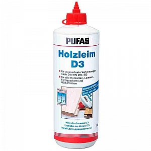 Клей Pufas D3 для древесины 1 кг прозрачный