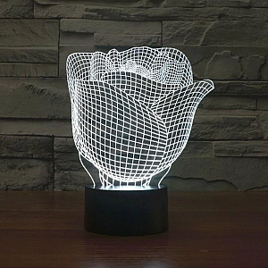 Ночник Camelion NL-401 Роза LED 3Вт RGB USB 3АА (в комплект не входят)