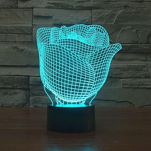 Ночник Camelion NL-401 Роза LED 3Вт RGB USB 3АА (в комплект не входят). Изображение - 2